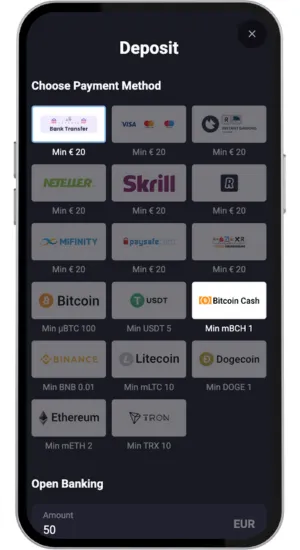 Valg af indbetalingsmetode